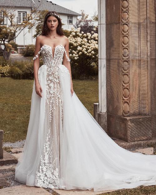 MIRABEL V-neck beaded 3D lace mini Wedding Gown by Calla Blanche