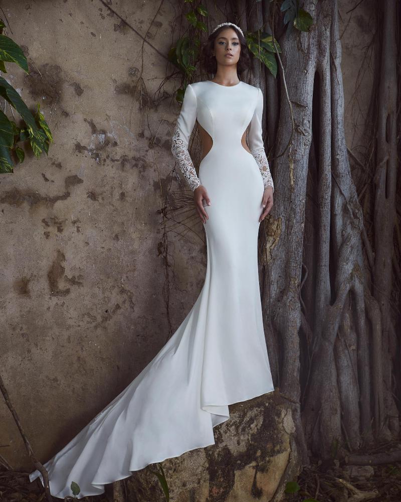 Sexy Long Sleeves Mermaid Wedding Dresses Lace Bridal Gown Evening